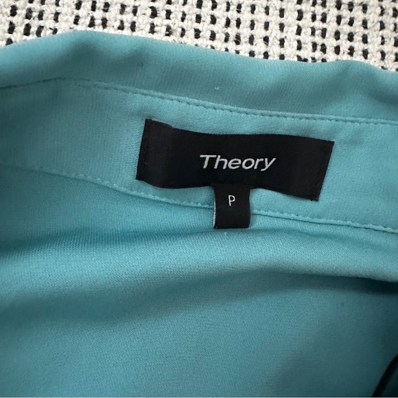 NWT Silk Theory button up blouse seafoam green size P - Picture 7 of 7